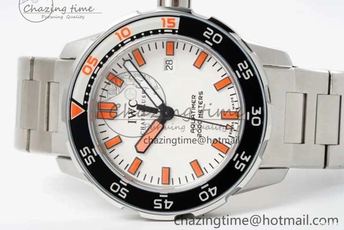 MIROTIME 0725 BestValue Aquatimer Automatic SS RSF 1:1 Best Edition White Orange Dial on SS Bracelet A 7072